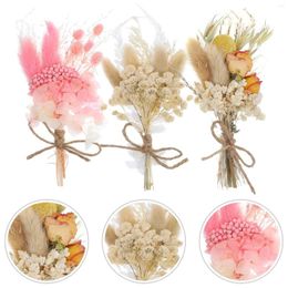 Decorative Flowers 3pcs Mini Dried Flower Bouquet Small Plants Natural Floral Arrangement For DIY Crafts Card Making Gift Decor Po Props