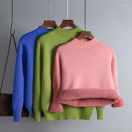 Women's Sweaters Winter Plus Thick Sweater Korean Knit Mink Cashmere Womens Solid Color Turtlneck Pullover Slim-fit