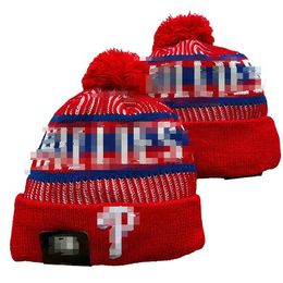 Men's Caps Hats All 32 Teams Knitted Cuffed Pom Phillies Beanies Striped Sideline Wool Warm USA College Sport Knit hat Hockey Philadelphia Beanie Cap For Women's