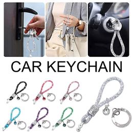 Luxury Bling Car Keychain Diamond Crystal Keychain Goddess Crystal Fashion Pendant Auto Accessories