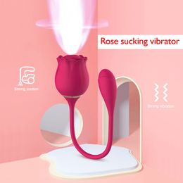 Vibrators Rose Sucking Vibrator for Women 10 Speed Sucker Massager Clitoris G Spot Vibrating Dildo Stimulator Sex Toys Adults Supplies 230923