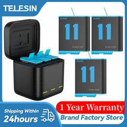 Other Camera Products TELESIN Battery 1750 mAh For GoPro 12 Hero 11 10 3 Way Battery Fast Charger Box Storage For GoPro Hero 12 11 10 9 Accessories 230923