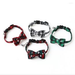 Dog Collars 1pc Colorful Christmas Series Pet Collar Snowflake Bow Knot Cat Tie Christamas Dress-up Supplies