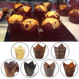 Baking Moulds Tulip Muffin Cupcake Paper Cups Oilproof Liner Box Cup Cake Decorating Tool Wrap Cases 230923