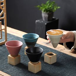 Mugs 1pcs Creative Retro Ceramic Coffee Cup Rough Pottery Tea Japanese Latte Pull Flower Porcelain Household Mug 230923