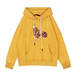 Mens Graphic Hoodie Designer Hoodies Hoody Hooded Pullover Cotton Bear Print Two Front Pouch Pockets Drawstring Hood Release Shoulders Long Sleeves BLACK MULTI