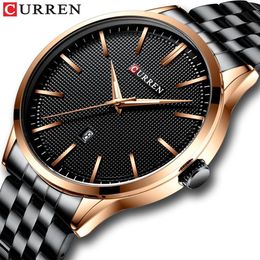 Watch Man New CURREN Brand Watches Fashion Business Wristwatch with Auto Date Stainless Steel Clock Men's Casual Style Reloj279t