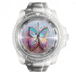 Wristwatches Transparent Silicone Watch Color Animal Butterfly Specimen Men And Women Watches Fashion Quartz Wrist