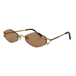 summer sunglasses unisex fashion glasses retro Rimless design uv400 T8100359 Anti Reflective metal frame personalized style Sunglasses Sunglasses