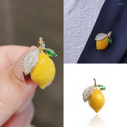 Brooches Artist Brooch Cuff Collar Needle Fruit Pin Yellow Lemon Shirt Jewellery Rhinestone