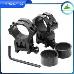 2pcs 30mm/ 25.4 Scope Ring Picatinny Weaver Rail Laser Optics Mount w/ reducers