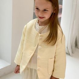 Jackets HoneyCherry Autumn Girls Fashion Solid Colour Coat Children's Fashionable Single-breasted Cardigan Jacket