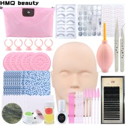 False Eyelashes False Eyelash Extension Training Kit Practise Eye Pad Tweezers Glue Ring Brush Lash Grafting Eyelash Tools Makeup Set 230923