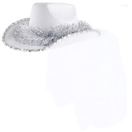 Berets Bride Cowgirl Hat And Veil Western Wedding Decorations Accessory Cowboy