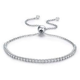 Featured Brand DEALS 925 Sterling Silver Sparkling Strand Bracelet Women Link Tennis Bracelet Silver Jewelry232H