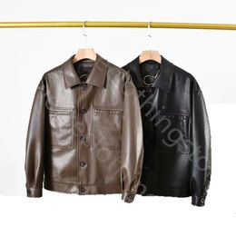 New men's lapel stylish casual leather jacket bomber faux leather jacket men design pu jacket de hombre badges windproof motorcycle