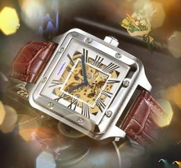 Square Roman Tank Dial Men Watch 40MM Mechanical Full Sell Winding Automatic Movement Business Clock mens Day Date All the Crime Tick Wristwatch montre de luxe gifts