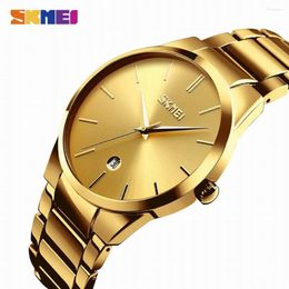 Wristwatches 2023 SKMEI Watch Men Waterproof Quartz Mens Watches Business Stainless Steel Date Wristwatch Male Clock Relogio