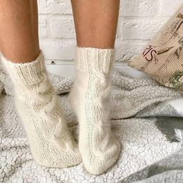 Women Socks Non Slip Short Warm Knit Winter Thermal Slipper Sock Home Sensory Girls Running For Men