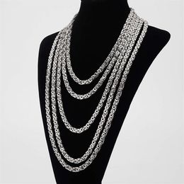 6mm Classic Mens Silver Byzantine Necklace Stainless Steel Chain Jewellery 45cm 50cm 60cm 70cm 75cm282b