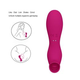 Vibrators Sucking Tongue Licking Vibrator Doubleheaded Female Masturbation Tool Breast Massager Clitoral Stimulator Satisfied for Woman 230923