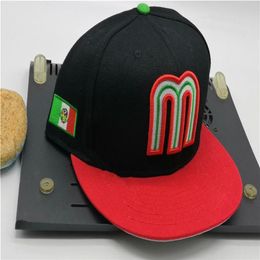 Ready Stock Mexico Fitted Caps Letter M Hip Hop Size Hats Baseball Hats Adult Flat Peak For Men Women Full Closed259G