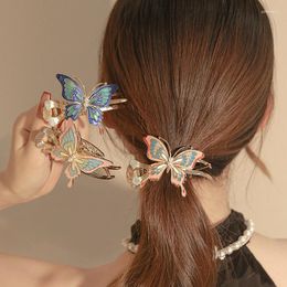 Hair Clips Fashion Metal High Clip Hairpins Colorful Butterfly Barrettes Women Girls Claw Crab Accessories