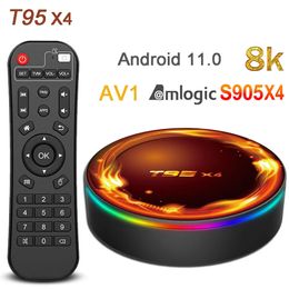 T95 X4 Android 11 Smart TV Box S905X4 8K 4K 3D WIFI 4GB RAM 32G 64GB ROM USB3.0 T95X4 Voice PK H20 Tox3 Btv13 W2