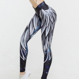 Wing Printed Leggings Push Up Gym Women Workout Jegging Fashion Sexy Yoga Pants Sports Fitness Leggins High Waist