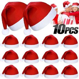 Party Hats 10 1PCS Christmas Hat for Adult Kids Santa Claus Xmas Cap Merry Year Festival Decoration Navidad 2024 230923