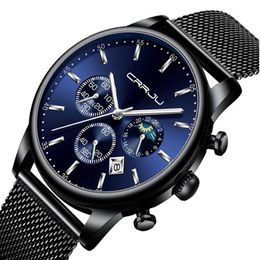 CRRJU 2266 Quartz Mens Watch Selling Casual Personality Watches Fashion Popular Student Calendar Wristwatches272j
