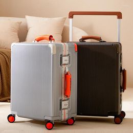 Suitcases Trend Top Travel Luggage Female 20 Inch Boarding Box Universal Wheel Wide Pull Rod Trolley Suitcase Carry On Fashion Male 24 PC