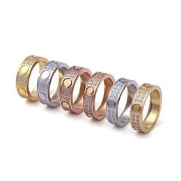 Titanium steel ring lovers Rings Size for Women and Men luxury designer Jewellery NO box260h
