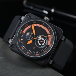 2023 Men Automatic Mechanical Wristwatches Bell Brown Leather watch Black Ross Rubber watches Wristwatch Men Luxury Fashion Watch Wristwatches High quality B-R01