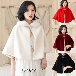 Women's Fur Faux Fur Women Winter Faux Fur Coat Shawl Casual Occasion Bridal Wedding Wrap Jackets Warm Cape Femme Hiver Accessoire Mariage 230923