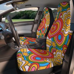 Car Seat Covers Hippie Vintage Inspired Accessory Retro Mod Decor Vehicle Van Cover Gif