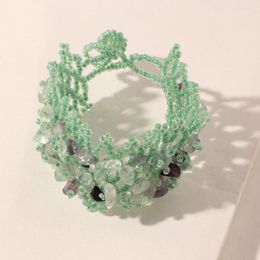 Strand Beaded Bracelet Irregularity Weave A Dream Web Multilayer Hand Knitting Bohemia Natural Stone Tide Simple Rice Bead