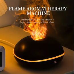 1pc Portable Desktop USB Colourful Flame Light Aroma Diffuser Humidifier Atomizer Water Replenisher Air Purifier For Home Bedroom Office Travel