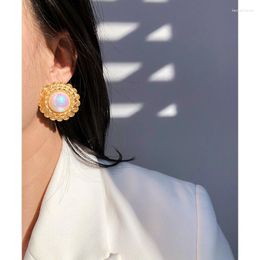 Dangle Earrings Brass Vintage Classic Faux Pearl Statement Women Jewellery Punk Designer Runway Rare Simply Gown Boho Japan Korean