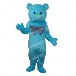 Halloween Blue Bear Mascot Costume Carnival Unisex Outfit Adults Size Christmas Birthday Party Outdoor Dress Up Promotional Props