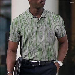 Men's Polos Vintage Mens T Shirt Colourful Striped Polo For Printed Man Quick Dry Clothing Loose Summer Casua Short Sleeve Oversized Top