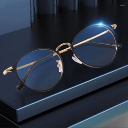 Sunglasses Blue Light Blocking Glasses Frame 2023 Full Rim Vintage Alloy Quality Men And Women Prescription Eyewear Unisex Oval Shape