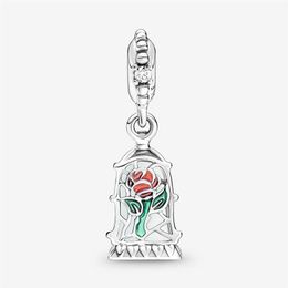 100% 925 Sterling Silver Enchanted Rose Dangle Charm Fit Original European Charms Bracelet Fashion Women Wedding Engagement Jewelr343Q