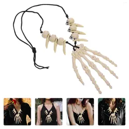 Pendant Necklaces Necklace Punk Accessories Halloween Decor Hand Bone Clothing Resin Chain
