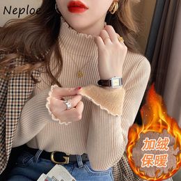 Women's Sweaters Neploe Autumn Winter Jersey Mujer Sweater Y2k Turtleneck Solid Colour Long Sleeve Jumpers Knitted Pullover Slim Pull Femme 230923