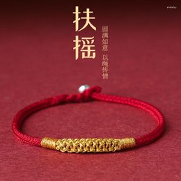 Charm Bracelets Fabric Bracelet Year Red Rope Xiangyun Hollow Out Ancient Weaving Craft