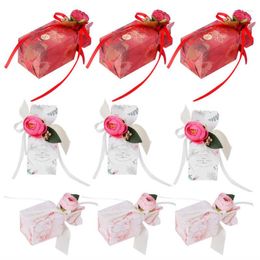 Gift Wrap 10Pcs European Style Candy Box Wedding Birthday Party Favour With Ribbons Decoration