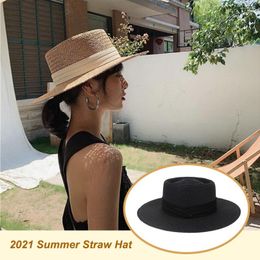 Wide Brim Hats Summer Straws Hat Sun Protection Outdoor Hiking Picnic Travel Beach Fashion Top Flat Cap Girls