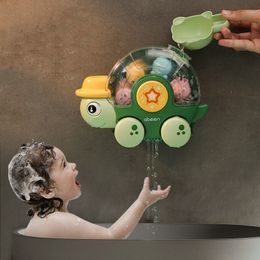 Bath Toys Kids Toys Bath Toys for Baby 1 2 3 Years Old Girls Boys Tortoise Waterwheel with Suction Cup Bathroom Toys for Children Toddler 230923
