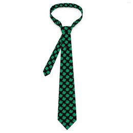 Bow Ties Green Shamrock Tie St Patrick's Day Custom Neck Classic Elegant Collar For Adult Business Necktie Accessories